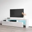 White TV Stand Unit - 6ft Length (Fits up to 75" TVs) - 4