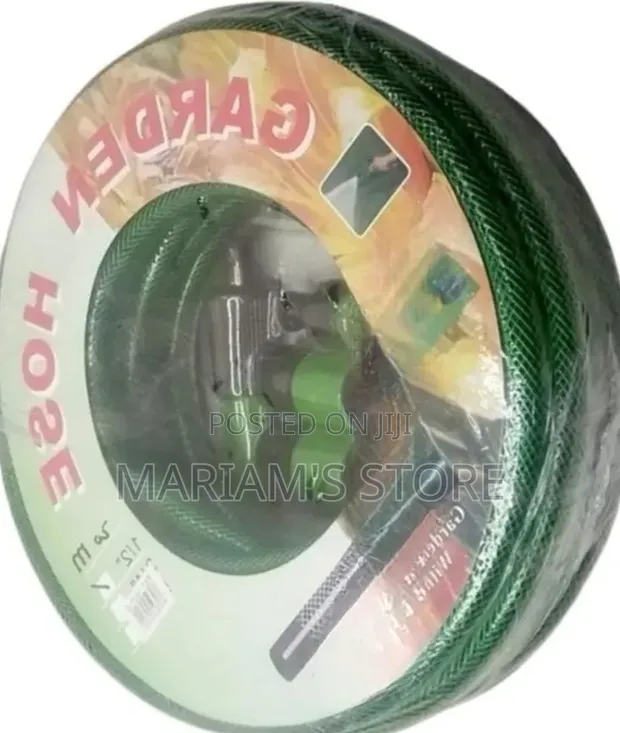 1/2-Inch Green PVC Garden Hose Set with Spray Nozzle and Connectors - 1