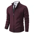 Men's Cardinal Zip-Up Wool Cardigan Sweater - 2