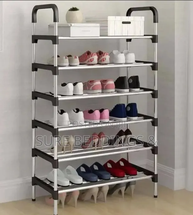 Brand New Stainless Steel Shoe Racks (6 Tiers) - 1