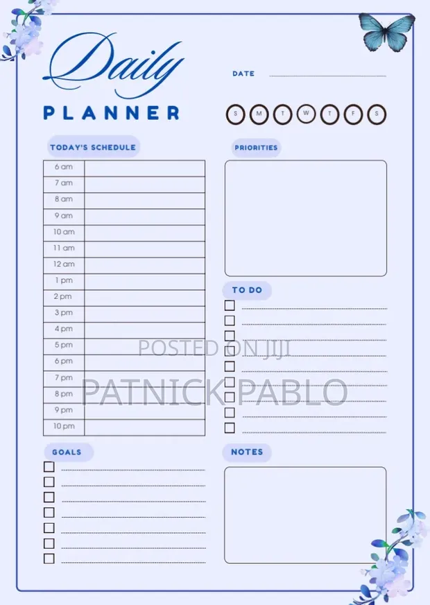 Customizable Daily Planner (PDF) - 1