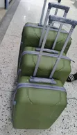 Set of 3 Nested Olive Green Hard-Shell Rubber Suitcases - 2