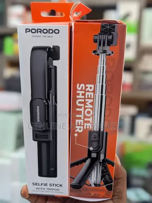 Porodo Selfie Stick with Tripod & Detachable Remote