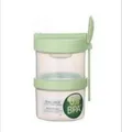Portable Two-Tier Meal Prep Container with Spoon - 2