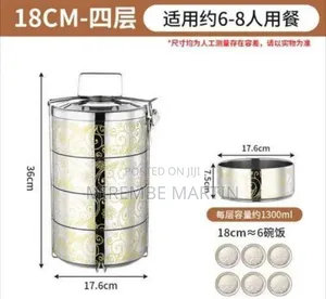 Decorative Stackable Stainless Steel Tiffin Box Set - Multicolor