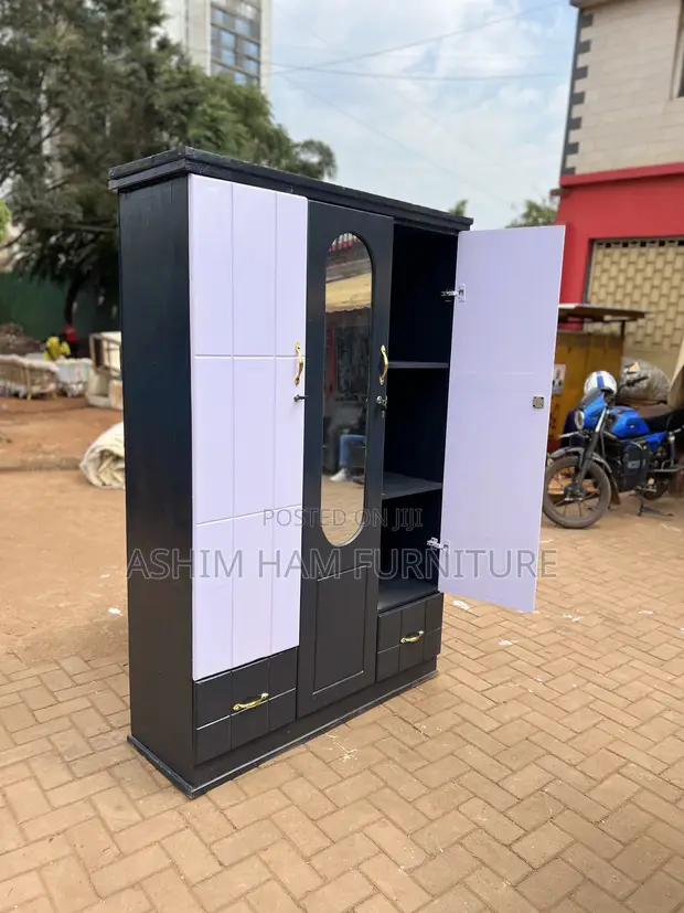 Gray and Black Wardrobe - 3 Doors - 1