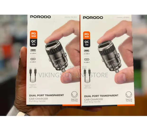 Porodo Dual Port Transparent Car Charger - 1
