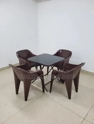 Glass Foldable Dining Table and Chairs