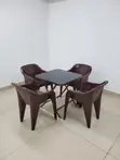 Glass Foldable Dining Table and Chairs - 1