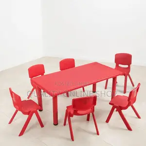 Set of 6 Kids Plastic Chairs and Table