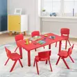 Set of 6 Kids Plastic Chairs and Table - 2