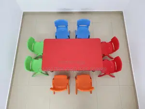 8 Kids Plastic Chairs and Table Set