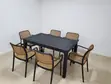 6-Person Plastic Dining Table and Chairs Set - 1