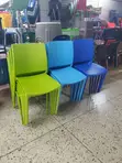 Plastic Dining Chairs - Lemon, Light Blue, Dark Blue - 2