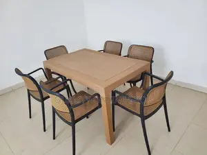Rectangular Plastic Dining Table and 6 Chairs