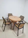 Round 4-Person Plastic Dining Table and Chairs Set - 1