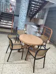 Round 4-Person Plastic Dining Table and Chairs Set - 2