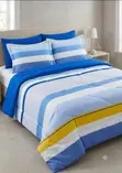 4 Piece Plaid Stripe Duvet Set - 2