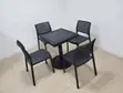 Home Dining Plastic Table and Chairs Set - Black - 1