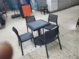 Home Dining Plastic Table and Chairs Set - Black - 2