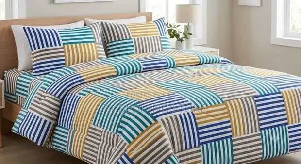 Golden Harbour Strip 4pc Duvet Set - 1