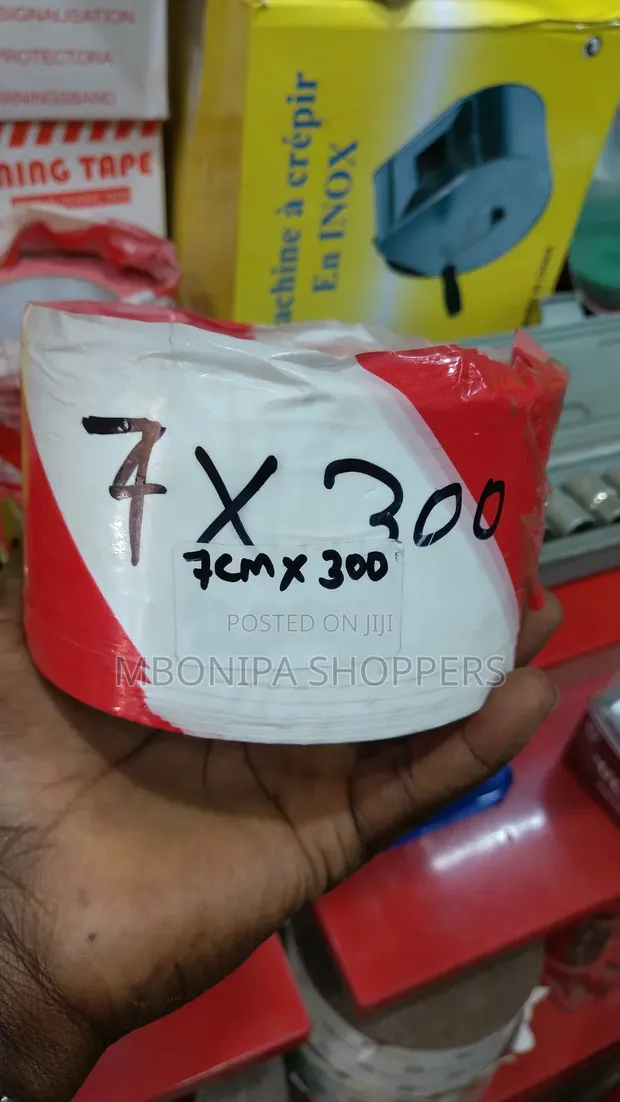 Non-Adhesive Safety Warning Tape Red & White - 300 M - 1