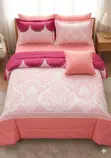 Maroon / Pink 4-Piece Duvet Set - 1