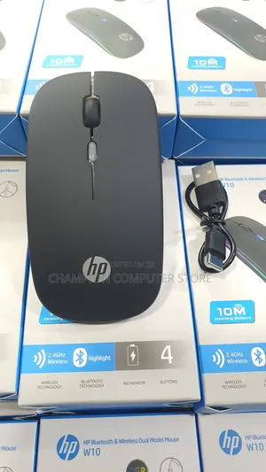 HP W10 Bluetooth Wireless Dual Mode Mouse - Rechargeable, RGB