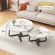 Modern Walnut-Finish Round Nesting Coffee Table Set - 3
