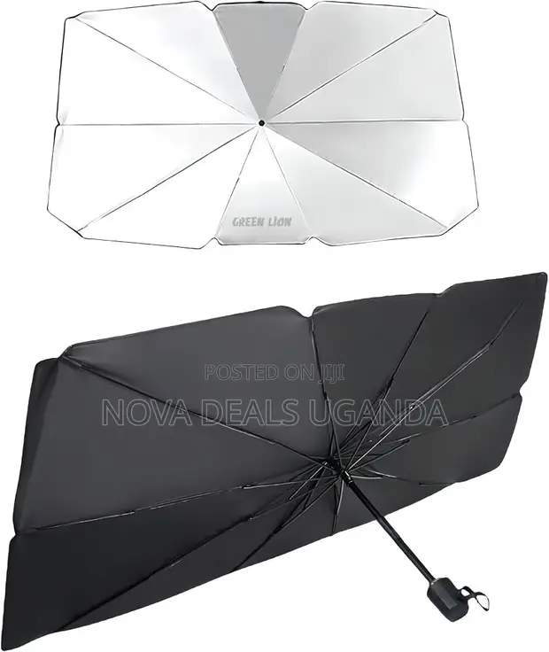 Green Lion Car Windshield Umbrella - UV Protection, Lightweight - 1