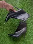 Ladies' Black Leather Ankle Boots - 3