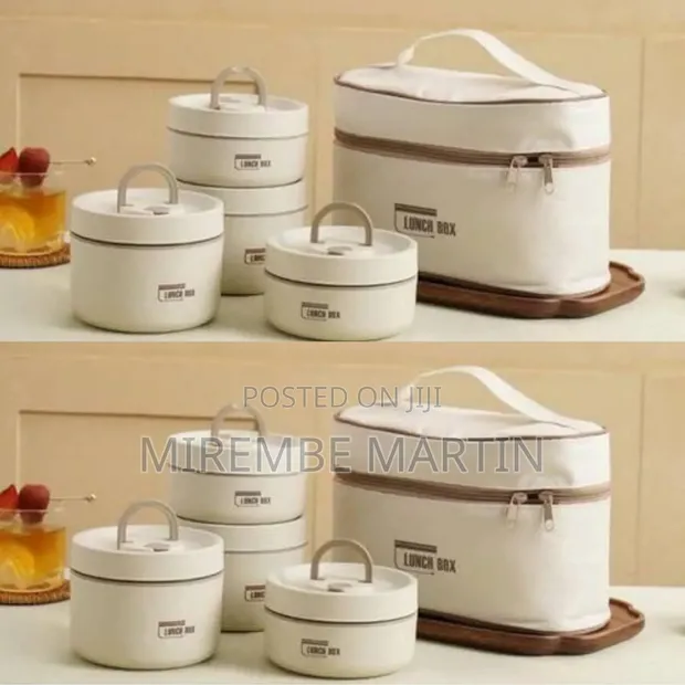 5-Piece Lunch Box Set with 4 Flasks & Thermal Bag - 1