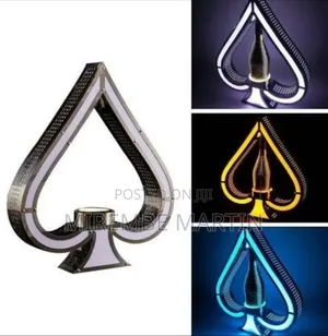 LED Ace of Spades Bottle Display Stand - Multicolor