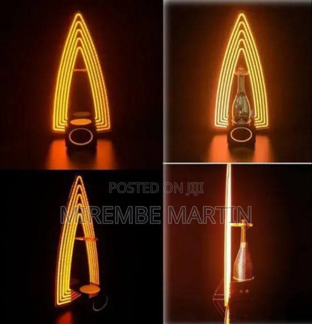 "Neon Arrow" LED Illuminated Single Bottle Display Stand - 1