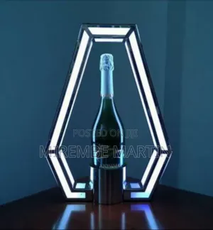 LED Illuminated Geometric Bottle Display Stand - Multicolor