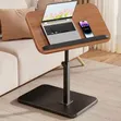 Adjustable Height Rolling Laptop Stand - Walnut Finish - 4