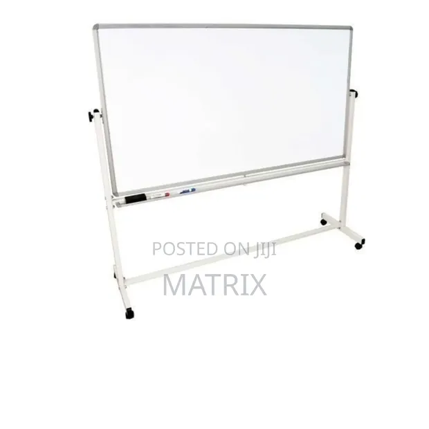 Whiteboard with Stand (90x120cm), Magnetic, Includes Markers & Eraser - 1
