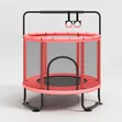 Kids Indoor Trampoline with Safety Enclosure & Rings - 2