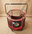 Kids Indoor Trampoline with Safety Enclosure & Rings - 5