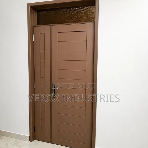 Brand New PVC Double Doors - Brown - 1