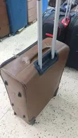 Brown Leather-Look Medium Travel Suitcase - 2