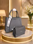 Chrisbella Elegant 2-in-1 Luxury Burgundy Handbag Set - 1