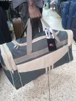 Meixing Safari Bag - Green & Beige Canvas Duffel - 2