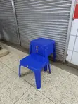 Plastic Coffee Table - Blue, Square - 1