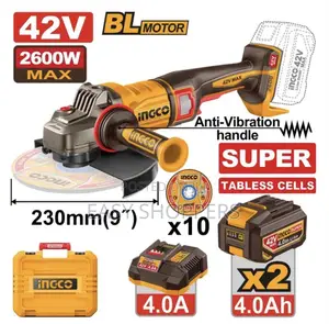 Ingco Cordless Angle Grinder 42V 230mm 2600W