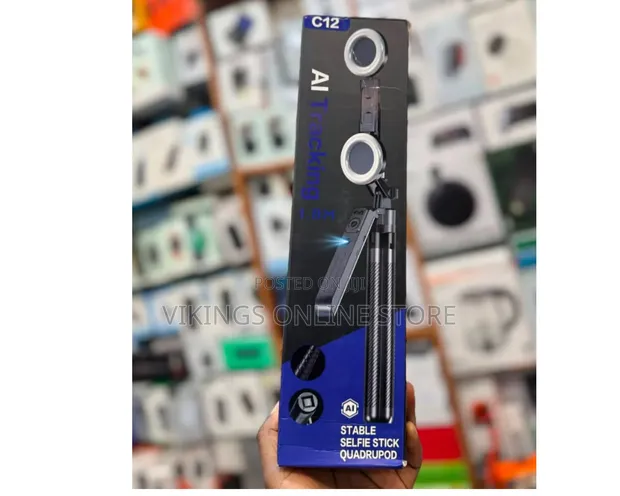C12 AI Tracking Selfie Stick Tripod, Extends to 1.8m - 1