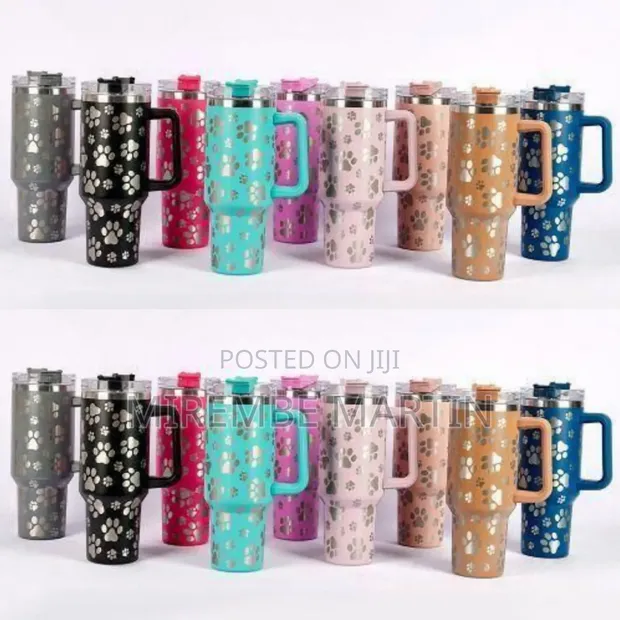 Insulated Stainless Steel Tumbler - Tropical Motif - 1
