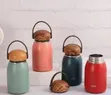 Compact 300ml Insulated Water Bottle with Wooden Lid - 1