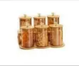 Six-Piece Diamond Glass Storage Canister Set with Bamboo Lids & Rack - 2