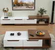 White and Brown Center Table and TV Stand Unit - 2